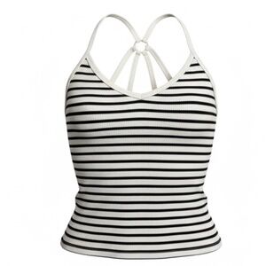 Aeropostale Black & White Stripe Tank Top